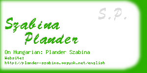 szabina plander business card